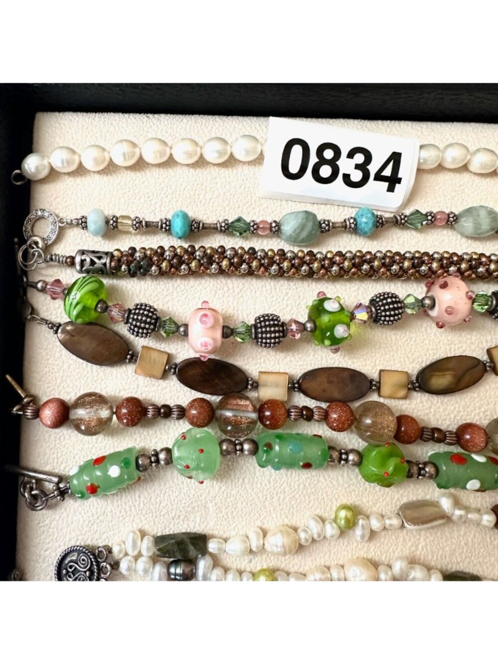 Jewelry Lot Bracelets Art Glass Gemstone Mixed Metals Untested - Picture 12 of 12